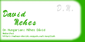 david mehes business card