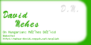 david mehes business card
